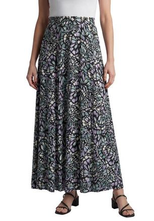 Jessica London Everyday Stretch Knit Maxi Skirt in Grey Spruce Feather at Nordstrom, Size 28