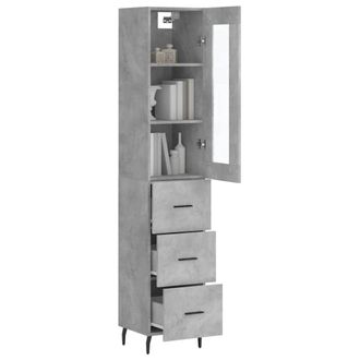 Berkfield Home Highboard Concrete Grey 34.5x34x180 cm Engineered Wood