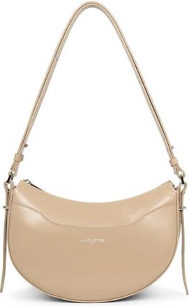 Lancaster Sac Demi-Lune Zipp&eacute; Suave Ace - Dames - Schoudertassen - Beige - ONE Size - Leer - Tassen