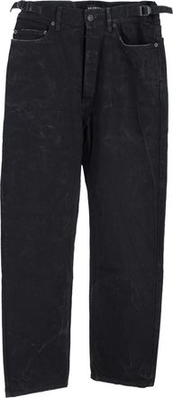 Balenciaga Balenciaga distressed jeans met hoge taille en wijde pijpen in zwart katoenen denim