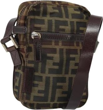 Fendi Pre-owned Vintage Zucca Canvas Shoulder Bag - Dames - Vintage Schoudertas - Bruin - ONE Size - Leer - Vintage