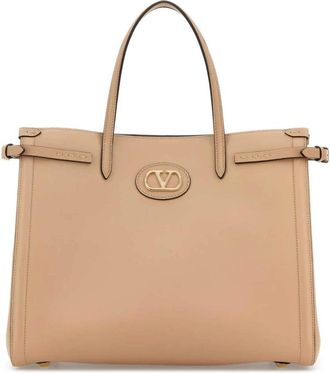 Valentino Garavani VLogo Signature Shopper - Dames - Shoppers - Bruin - ONE Size - Leer - Tassen