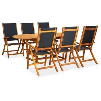 vidaXL vidaXL 7 Piece Outdoor Dining Set Solid Acacia Wood
