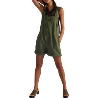 Free People Jude Cotton Shortalls in Verdant at Nordstrom, Size X-Small