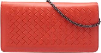 Bottega Veneta Pre-owned Crossbody Bag - Dames - Vintage Clutch - Oranje - ONE Size - Leer - Vintage