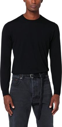 Drumohr Long-Sleeved Black Crew Neck Sweater