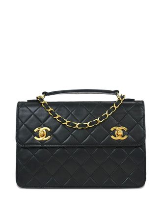 Chanel 1990 Quilted Chain schoudertas - Zwart