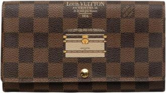 Louis Vuitton Pre-owned Damier Long Wallet (bi-fold) - Dames - Vintage Accessoires - Bruin - ONE Size - Leer - Vintage