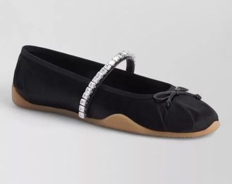 Giuseppe Zanotti ballerina shoes silk satin bow rhinestones