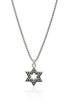 John Hardy Nailhead Star of David Pendant Necklace in Silver at Nordstrom, Size 22