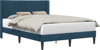 vidaXL Estructura De Cama Con Cabecera Azul 120 X 190 Cm Terciopelo Vidaxl