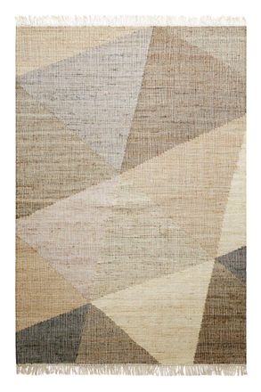 Green Looop Alfombra de yute y algod&oacute;n tonos de beige 80x150