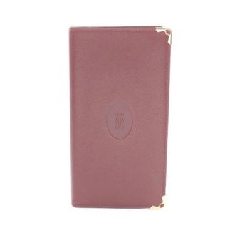 Cartier Pre-owned Wallets, female, Red, Size: ONE SIZE Pre-owned Must Line Leather Long Bifold Wallet
