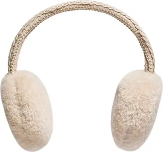 Moncler Accessoires, Dames, Wit, ONE Size, Katoen, Teddy Oorwarmers