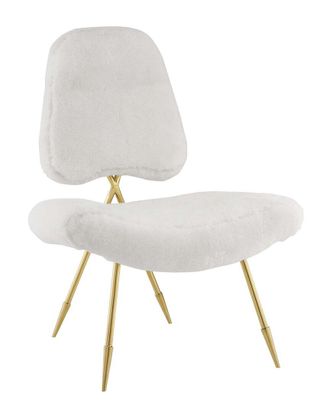 ModWay Discontinued Modway Ponder Upholstered Sheepskin Fur Lounge Chair