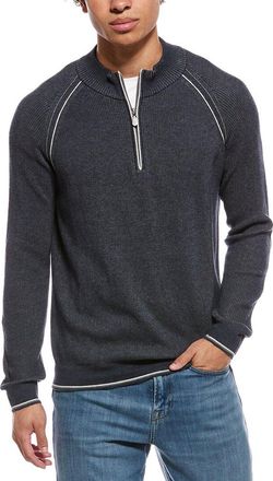 Raffi English Rib 1/4-Zip Mock Neck Sweater