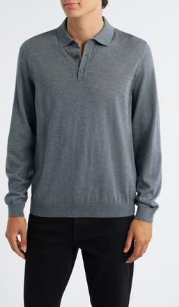BOSS Lancione Wool Polo Sweater in Medium Grey at Nordstrom Rack, Size Small
