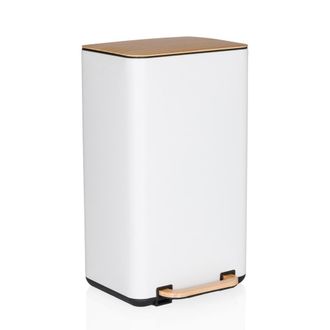 hjh OFFICE Papelera Metal Crema/Nuez