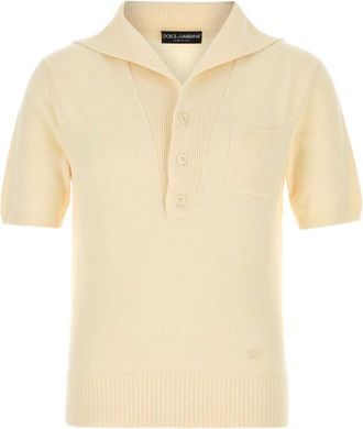 Dolce & Gabbana Yellow Solid Shirt Collar Polo