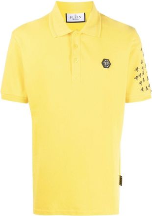 Philipp Plein Skull and Bones cotton polo shirt - men - Polyester/Elastane - XXXXL - Yellow