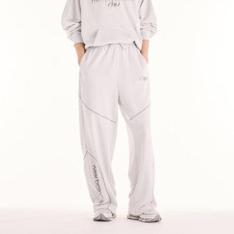 New Balance Uomo Trackside French Terry Pant in Grigio, Maglia di Poliestere, Taglia 2XL