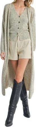 Sadie & Sage Phoenix Long Open Cardigan In Taupe Multi