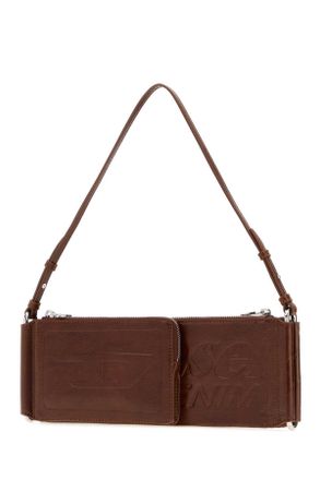 Diesel Womens Brown Synthetic Leather Flag-D Shoulder Bag T2618 Borse A Mano