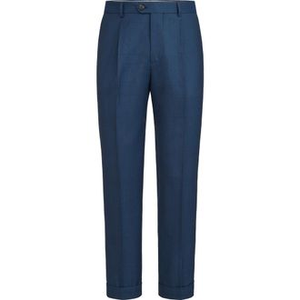 Brunello Cucinelli Prince of Wales trousers in Blue at Nordstrom, Size 52 It