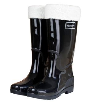 Generic Womens Wellies Slip Outdoor High Top Winter Fleece Lined Fashion Shoes For Hiking Camping Daily Use Ladies Waterproof Thick Sole High Calf Rain Boots(