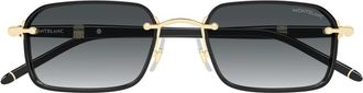 Montblanc Gold Linea Meisterst&uuml;ck Rimless Rectangular Sunglasses