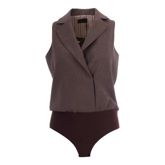 Liu Jo Body, female, Gray, Size: M M&eacute;lange Fabric Vest Bodysuit