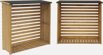 Sweeek Cobertizo Para Troncos De Madera De Abeto, Set De 2