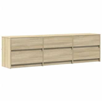 vidaXL Mueble De Tv Led Madera De Ingenier&iacute;a Roble Sonoma 180x34x50 Cm Vidaxl