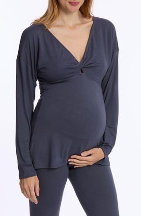 Cache Coeur Louna Maternity and Nursing Long Sleeve T-Shirt in Midnight Blue at Nordstrom, Size Xx-Large