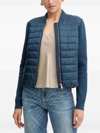 BOSS quilted panelled jacket - women - Polyamide/Recycled Polyamide/Viscose/Polyester/Elastane/Polyester - 38 - Blue