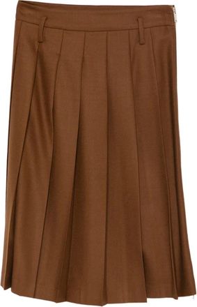 Semicouture Estella plooirok - Bruin