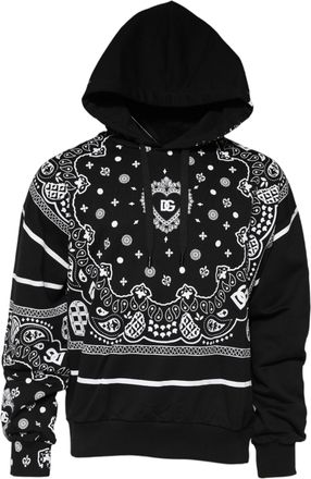 Dolce & Gabbana Black Bandana Hooded Men Sweatshirt Mens Sweater (Pre-Owned)