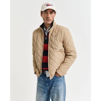 GANT Heren Gant Quilted Windjack Jacket in Khaki