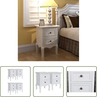 vidaXL vidaXL Cassetti in legno - Set Comodini con 2 Cassetti 4 pz in MDF Bianchi