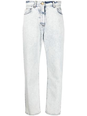 Balmain high-rise boyfriend jeans - women - Cotton/Cotton/Polyester - 40 - Blue
