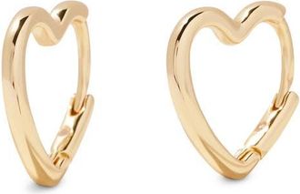 Brook & York Minnie Heart Hoop Earrings in Gold at Nordstrom