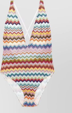 Missoni one piece swimsuit zigzag pattern straps