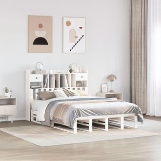 Berkfield Home Bookcase Bed without Mattress White 160x200 cm Solid Wood Pine