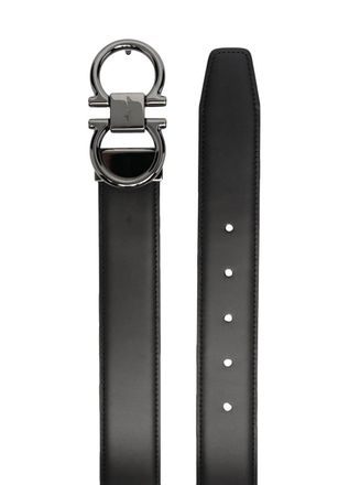Ferragamo Reversible Smooth Leather Belt - Black