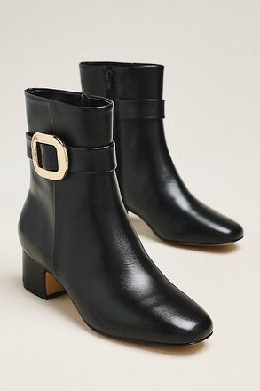 Maeve Buckle Block-Heel Boots