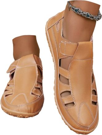 Generic Wedge Sandals for Women Closed Toe Slingback Shoes Wide Fit Sandals Breathable Hollow Out Athletic Shoes Soft Sole Gladiator Slip on Flat Beach Walkin