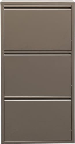 Kare Design Design Schuhschrank Caruso Taupe, Metall, mit 3 Klappen, Schuhablage für 6 Paar Schuhe, schmal, platzsparend, hoch, Schuhregal, Eingangsbereich, 103x5 ab 108,99 €