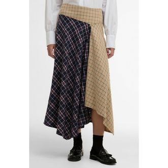 Barbour Dalbury Mix Tartan Asymmetric Maxi Skirt in Multi Check at Nordstrom, Size 10 Us