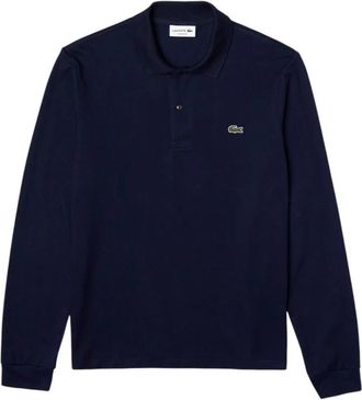 Lacoste Polo met lange mouwen en ronde hals - Heren - Polos - Blauw - L - Katoen - Tops
