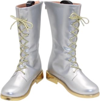 Generic Womens Anime Cosplay Boots for Zoey Silvery Fancy Stage Performance Props Shoes Custom Made Halloween Christma Comic Con (silvery,11.5)
